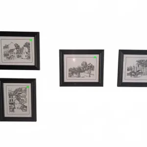 4 Vogel Framed Quebec Landmark Prints Signed and Titled