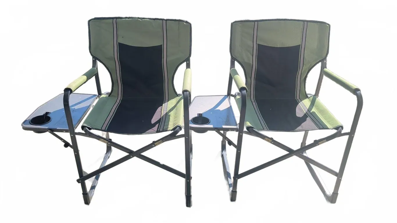 Folding Camping Chairs with Side Tables and Cup Holders