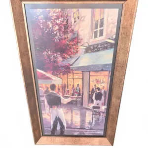 Framed Canvas Print "5th Avenue Café" Street Scene, 36" x 20"