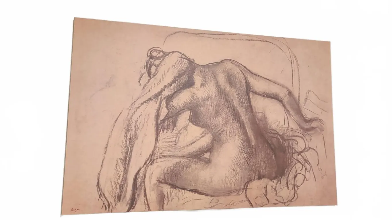 Canvas Print Nude Figure Drawing Signed