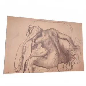 Canvas Print Nude Figure Drawing Signed in Lower Left Corner