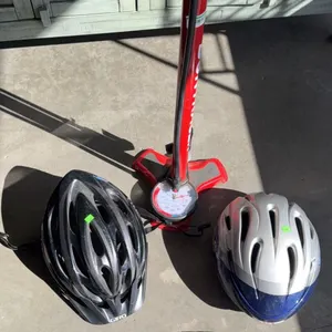 Bike Accessories Lot: Bontrager Pump, Kryptonite Keeper Chain, Giro Helmets