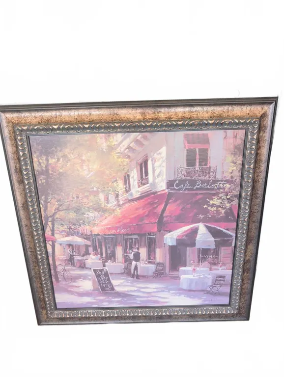 Framed Print of Street Café Scene
