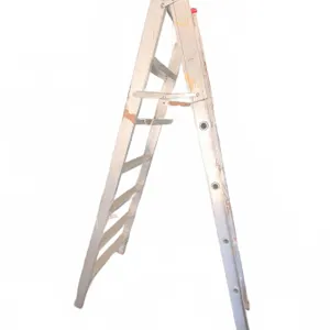 Aluminum Extension A Frame Ladder with Red Safety Caps, Approx. 8 Feet