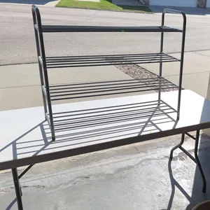 Metal Shoe Rack and Lifetime Folding Plastic Table