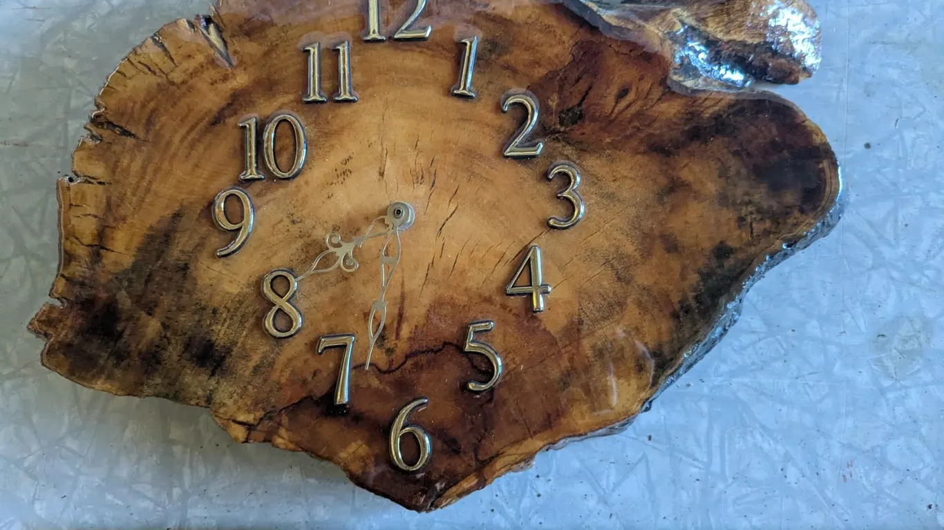 1984 Live Edge Wood Clock