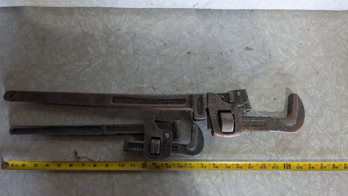 (2) Vintage Pipe Wrenches - 10" & 18"