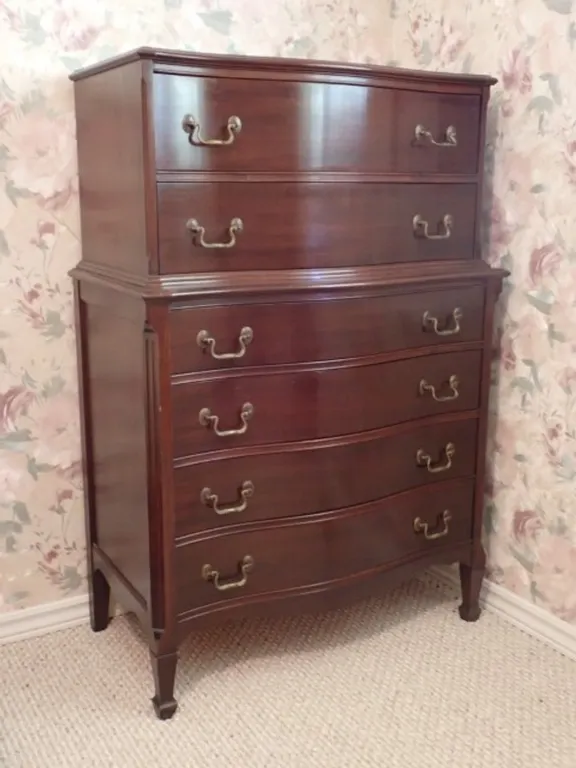 Vintage Dark Wood Chest of Drawers