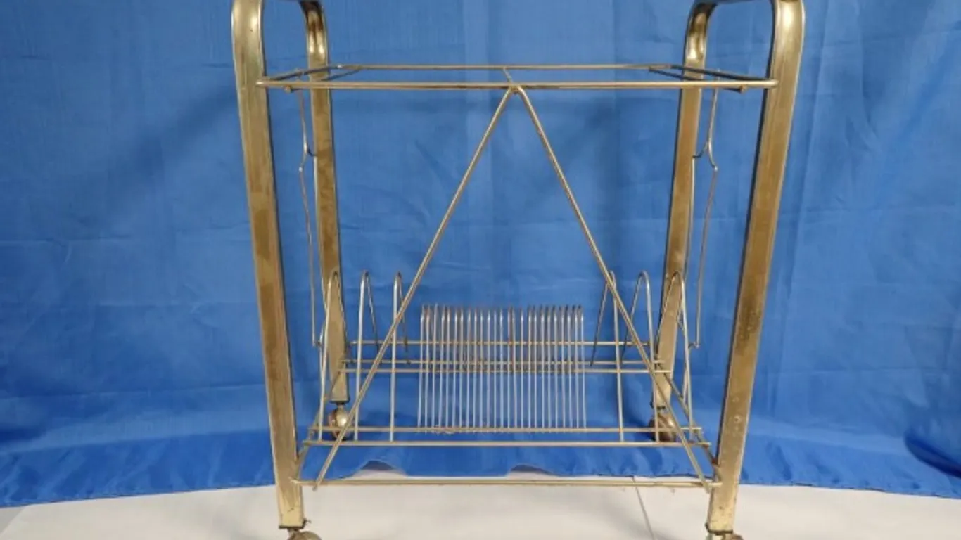 Vintage Rolling Record Stand