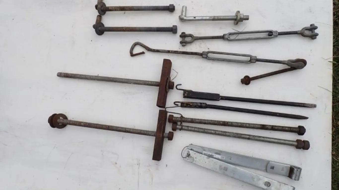 Assorted Heavy-Duty Threaded Hardware & Utility Iron