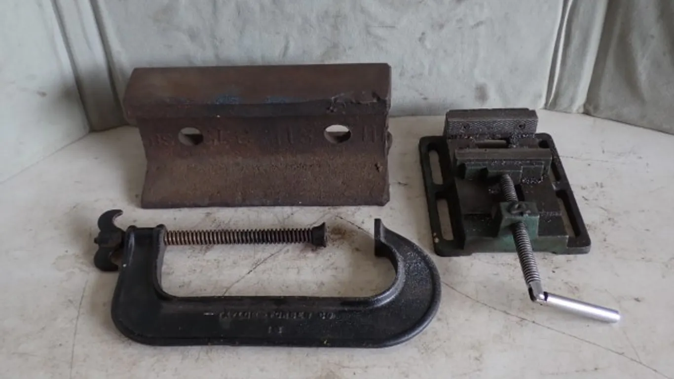 Drill Press Vise, C-Clamp & Anvil