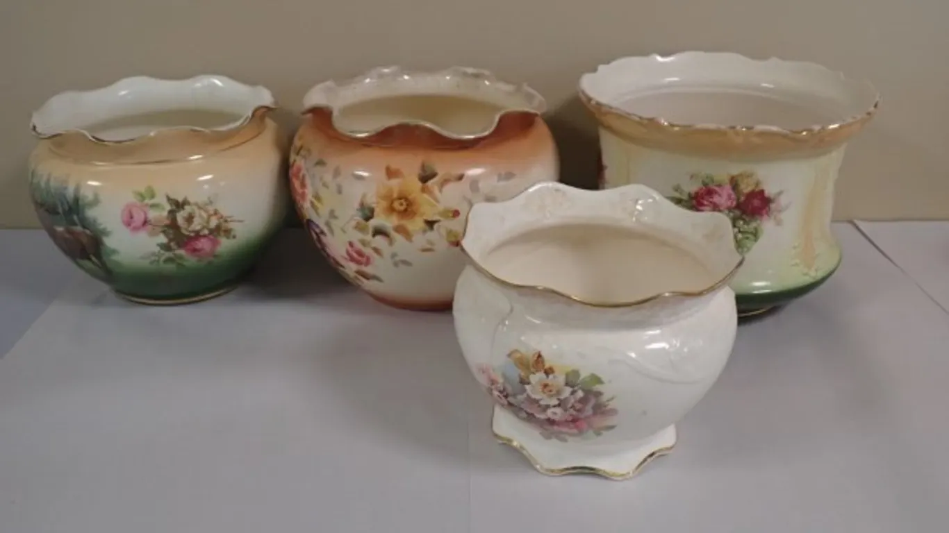 Four Floral Ceramic Jardinières