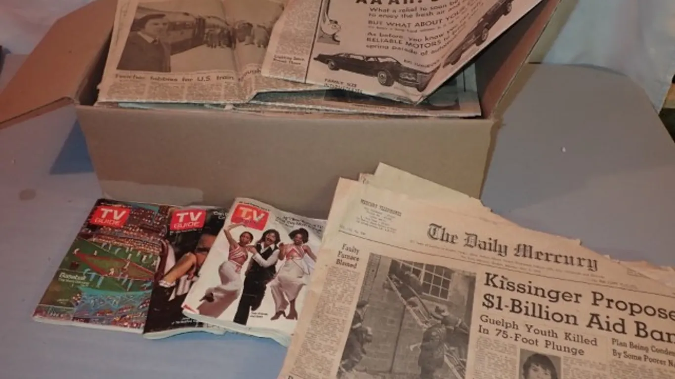TV Guides and Old News Papers