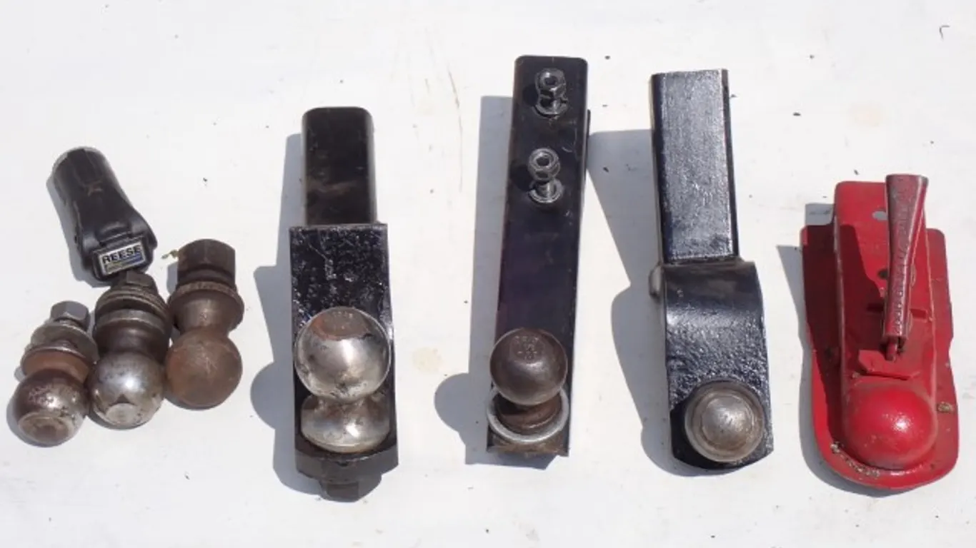 Assorted Trailer Hitch Components, Coupler & Hitch Balls
