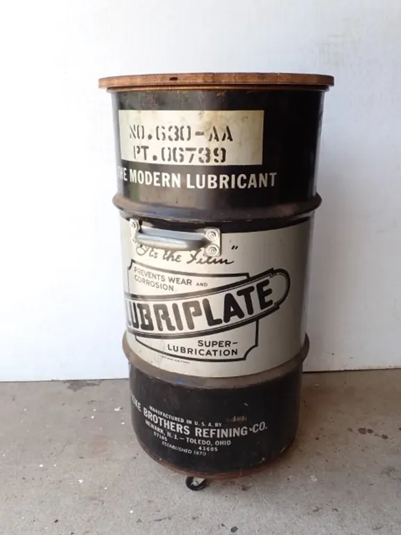 Vintage Lubriplate Metal Drum