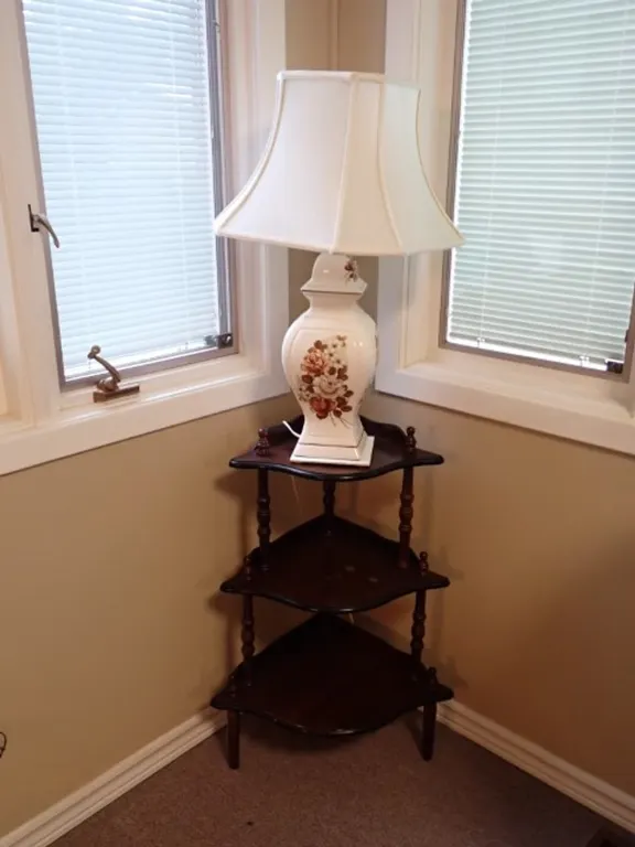3 Tier Corner Shelf and Occasional Lamp