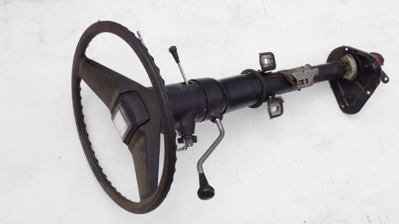 Vintage GMC Truck Steering Column with Wheel & Key