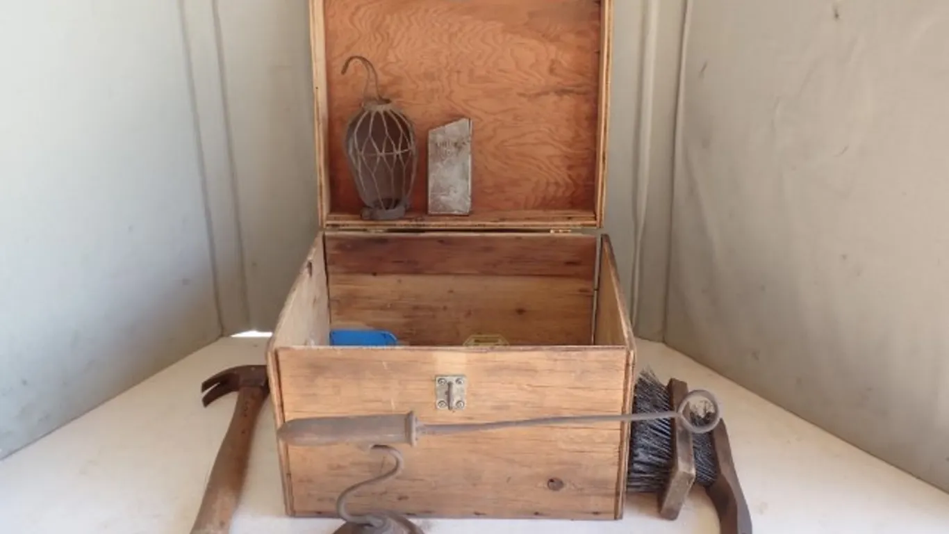 Wooden Box With Contents