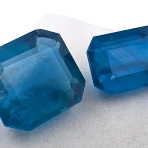 55.5 ct Certified Metallic Blue Fluorite gemstone Pair ($13,875 Appraisal)