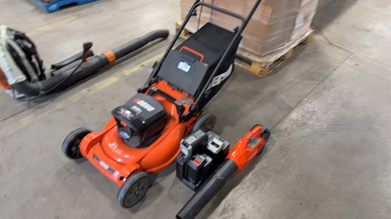 Echo 58V 21" Electric Lawn Mower & Echo 58V 550 CFM Jet Fan Electric Leaf Blower w/ (3) Batteries & (2) Chargers
