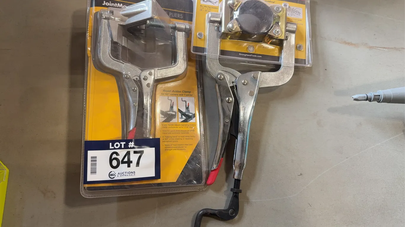 Lot of (1) Strong Hand Tools Joint Master 90° Angle Pliers & (1) Strong Hand Tools Pipe Pliers for B