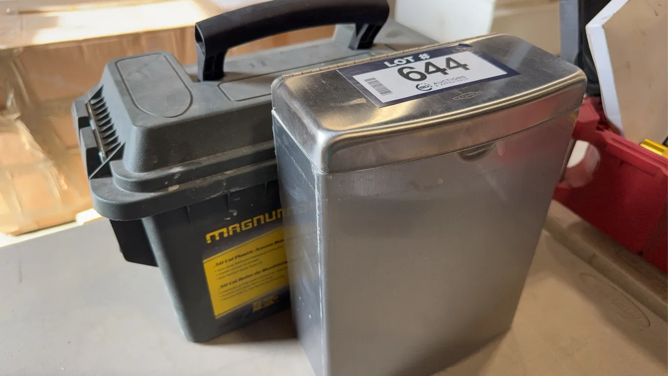 Lot of (1) Metal Wall Box & (1) Magnum .50 Caliber Plastic Ammo Box