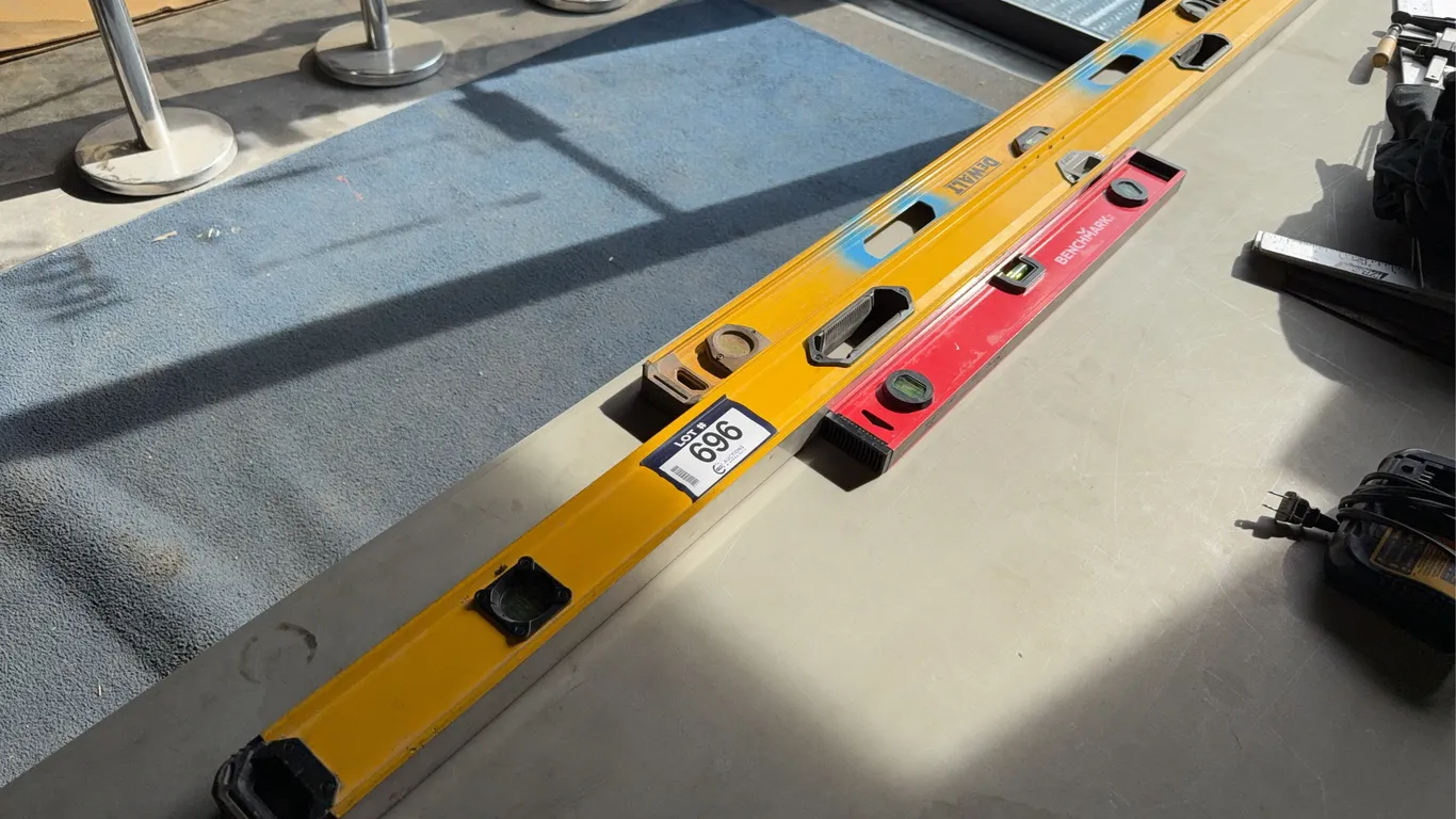 Lot of (1) DeWalt 6' Level, (1) DeWalt 4' Level & (1) Benchmark 2' Level
