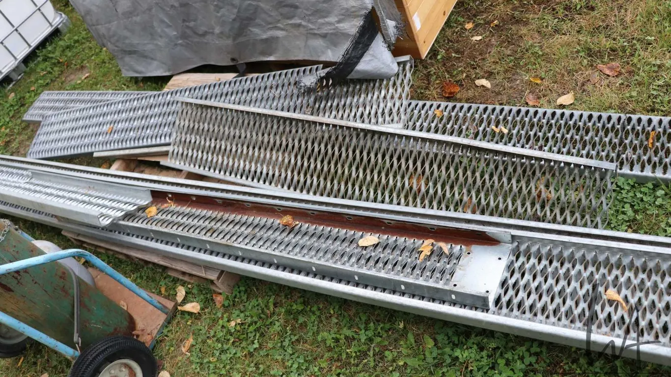 Eight section of expended metal ramps, ranging from 67" -142"