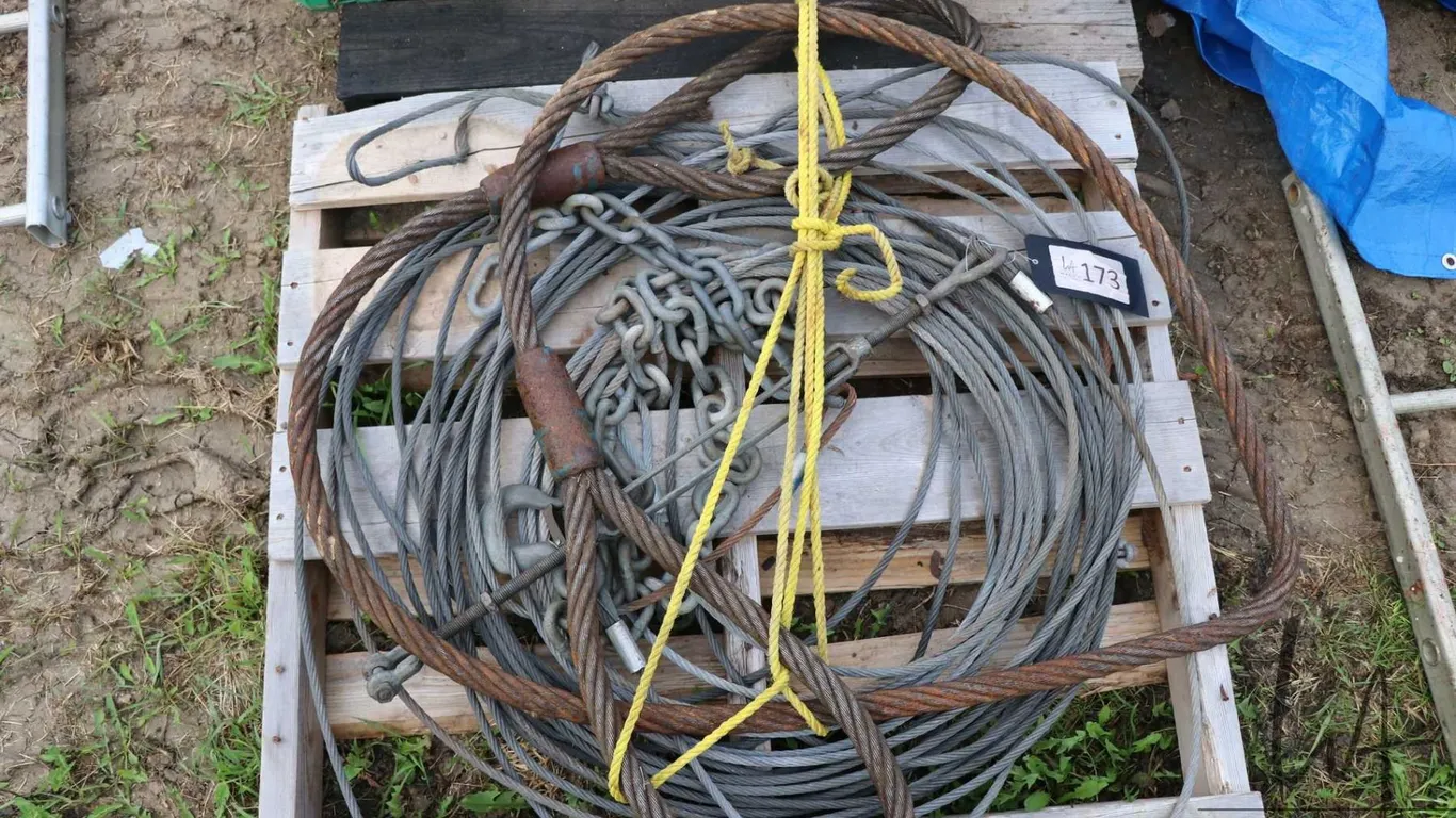 Selection of heavy braided steel cable