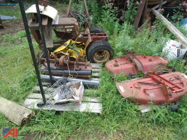 Wheel Horse Six Speed Mower, Frame with Decks and Tiller