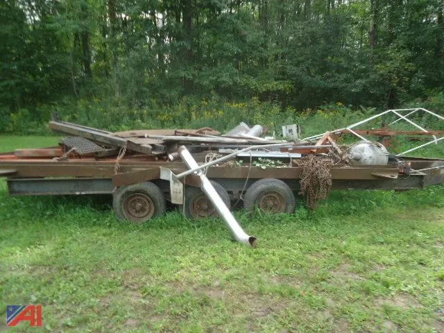 Shop Made Three Axle Trailer and Scrap Metal