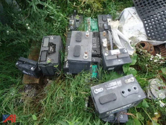 Old Scrap Batteries on Pallet