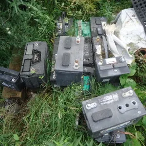 Old Scrap Batteries on Pallet