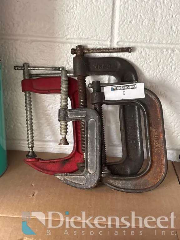 LOT OF (4) METAL C-CLAMPS