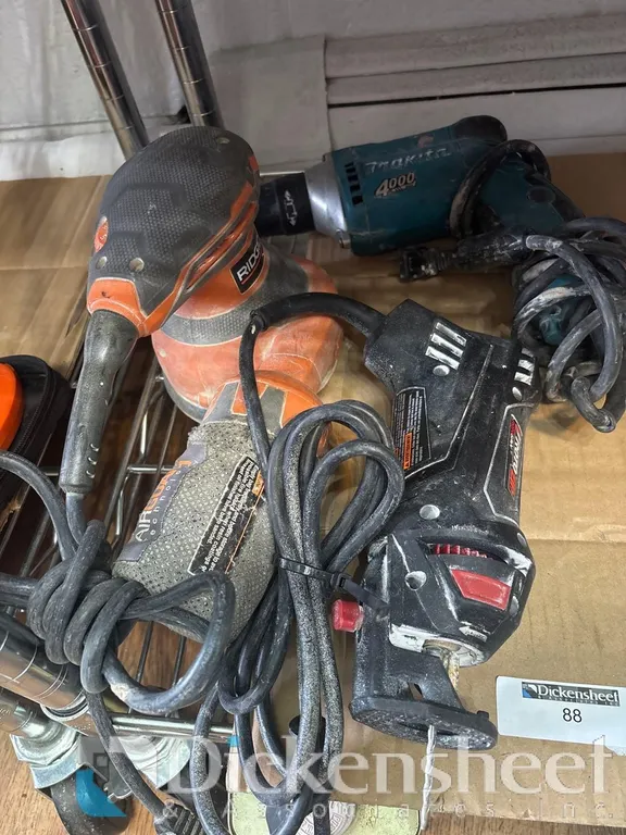 RIDGID SANDER, MAKITA DRIVER AND ROTOZIP ROTOSAW