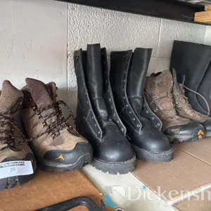 LOT OF BOOTS AND HIKING BOOTS