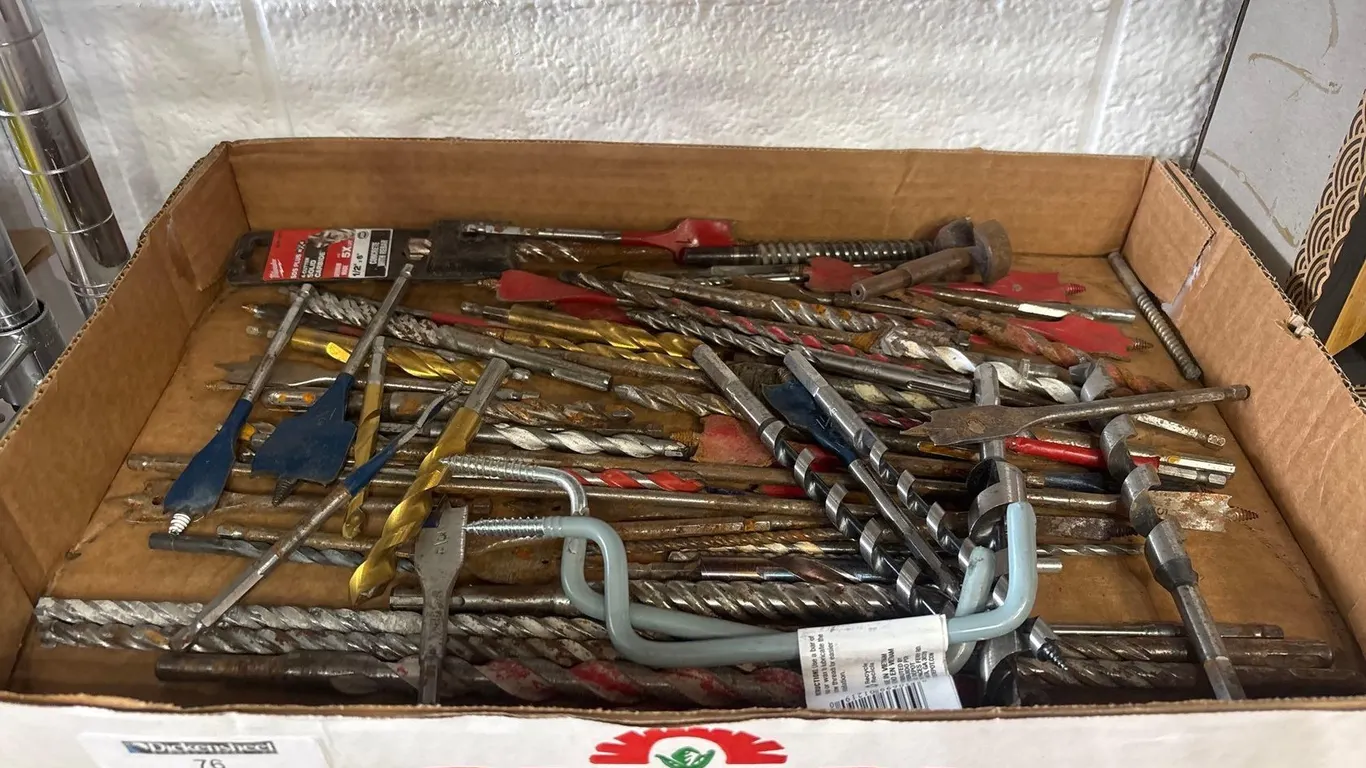 ASSORTED WOOD BORING AND MASONRY DRILL BITS