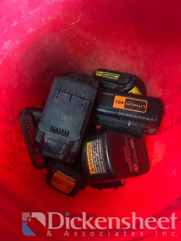 BUCKET OF RECHARGEABLE TOOL BATTERIES