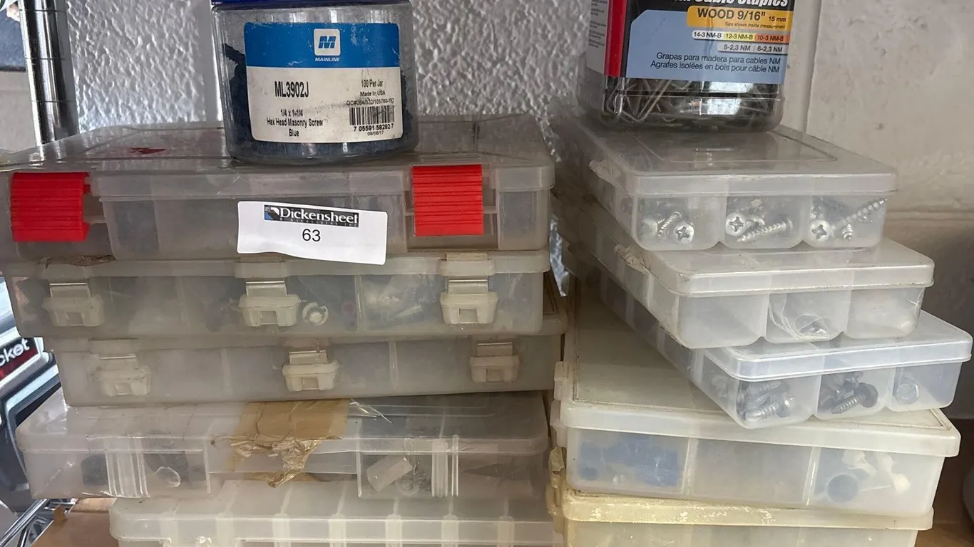 VARIETY OF SCREWS, STAPLES, DRYWALL SCREWS