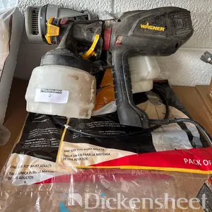LOT OF (2) PAINT SPRAYING GUNS WITH PROTECTIVE COVERALLS