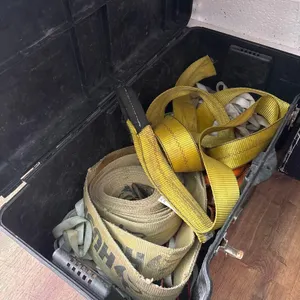 BLACK PLASTIC STORAGE CONTAINER AND HEAVY DUTY STRAPS