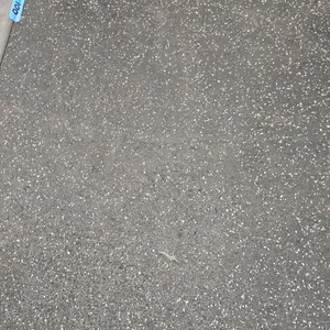 Rubber flooring, Covers 26 ft 1" long x 10 ft 5" wide, 1/4 thickness. Layed down in small rolls, so not 1 big flooring piece.
