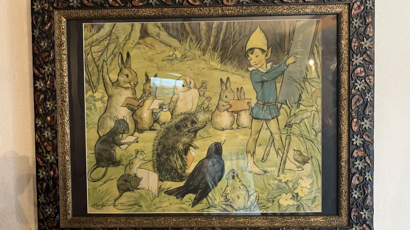 Framed litho-vtg Margaret Tarrant-vtg fairy