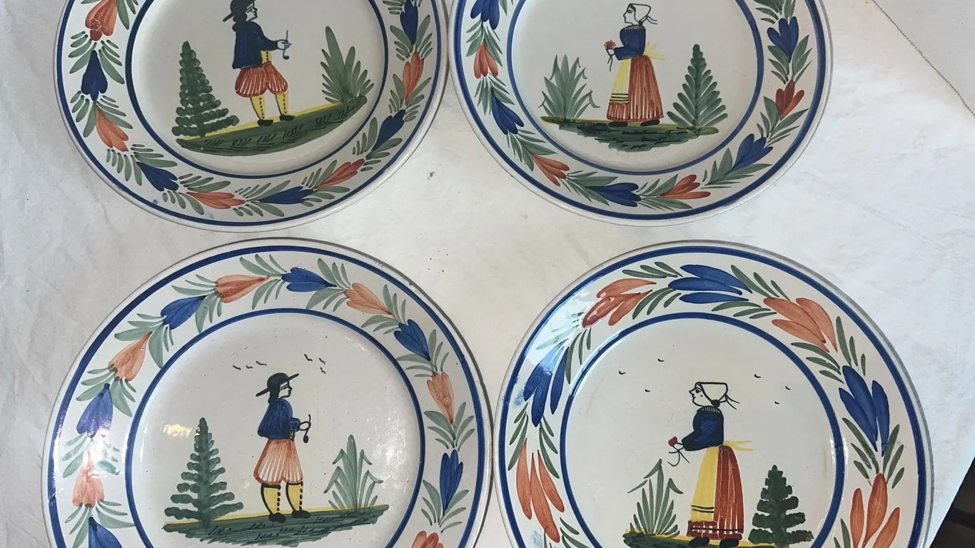 Antique QUIMPER plates – France