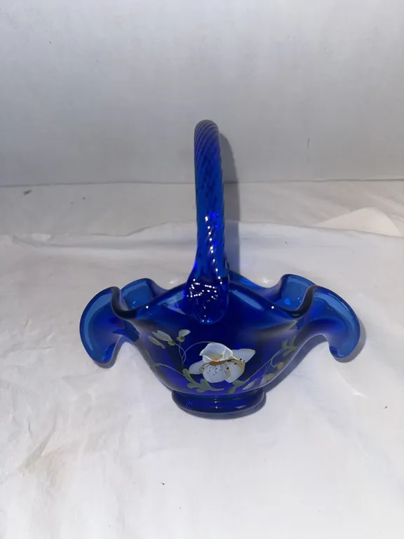 Handpainted Fenton basket