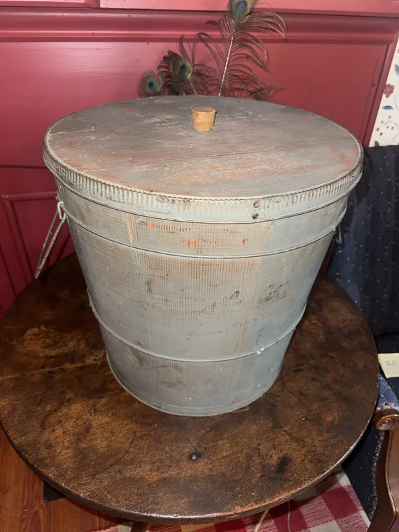 Huge wood bucket with lid