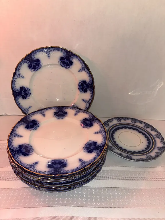 Antique flow blue china