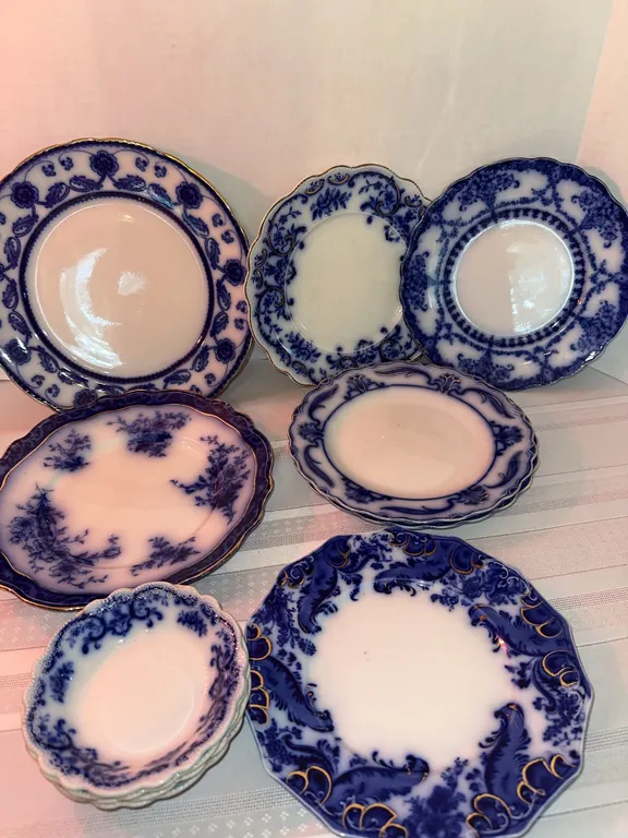 Flow Blue china – plates and bowls