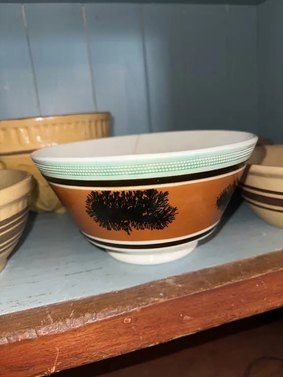 Antique MOCHAWARE bowl, etc.
