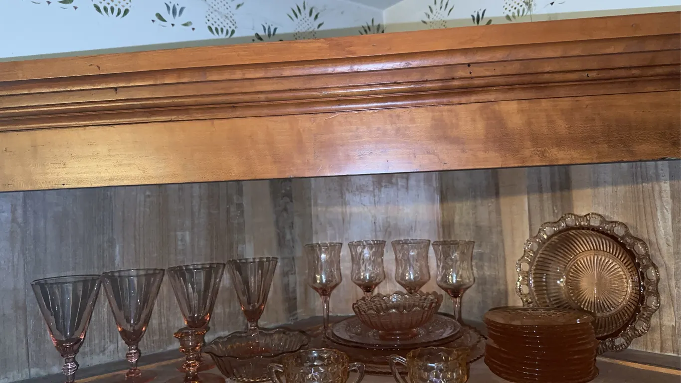 Pink depression glass